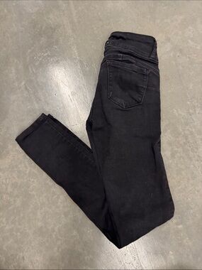 Black Women's Wax Skinny Jeans